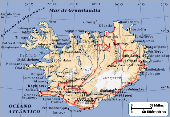 Trekking Islandia Mapa